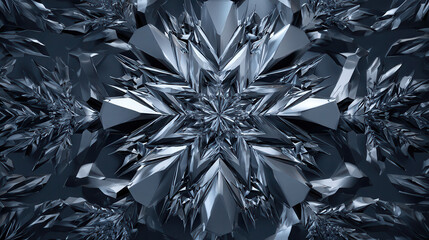 Intricate abstract blue and silver geometric fractal pattern