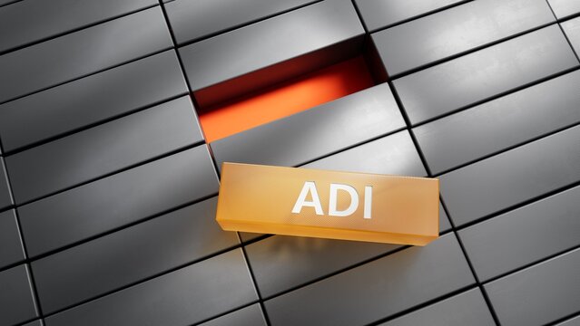 Lettering adi on metal blocks.close up of metal blocks,Business Concept.3D rendering.