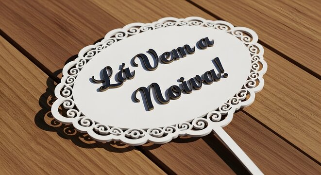 Wedding sign decor l&aacute; vem a noiva bride to be decoration