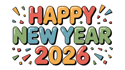 Happy New Year 2026 Celebration: A vibrant and colorful graphic banner announces the arrival of a new year, brimming with hope, excitement, and the promise of fresh beginnings. 