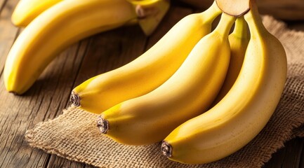 Fresh yellow bananas on burlap (2)