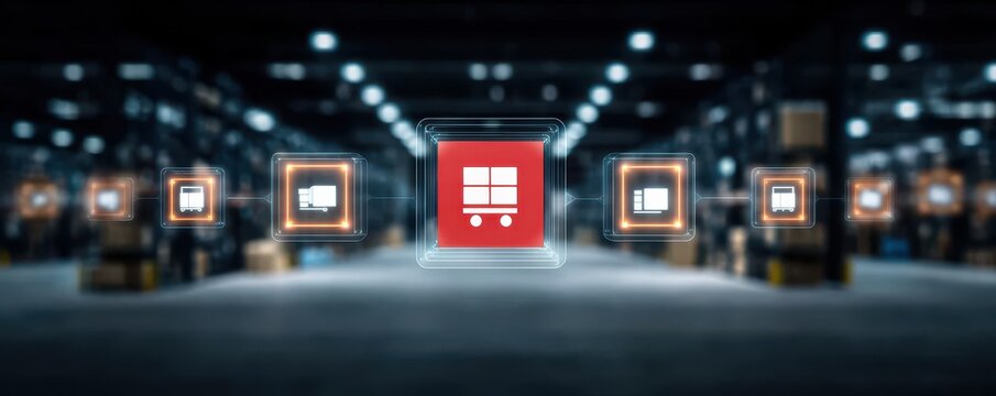 A pure luminous hub where logistics rhythm echoes operation calm as inventory maps cradle sales spirit held together by partnership and crowned by a note of efficiency