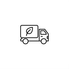 Fototapeta premium Eco-Friendly Delivery Truck Icon - Sustainable Transportation Concept.