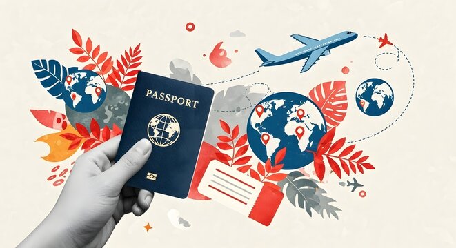 Passport travel vacation international tourism illustration - Powered by Adobe