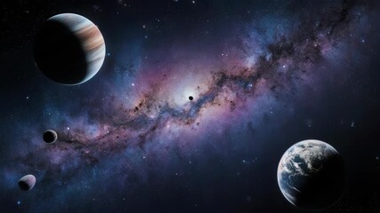 Cosmic Symphony: Planets, Galaxy, and Celestial Wonders in Space