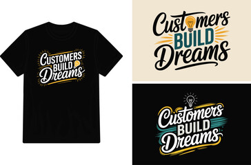 Black t shirt mockup with a motivational customers build dreams design