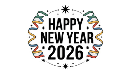 New Year 2026 Celebration: Capturing the essence of new year's festivities with a vibrant message, heralding new beginnings and hopeful moments.