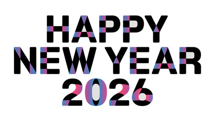 New Year 2026 Celebration: A vibrant and modern design proclaims Happy New Year 2026, setting a festive tone for the upcoming year's celebration, with a contemporary graphic approach.