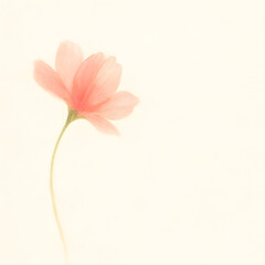 Obraz premium Soft pastel pink flower on creamy minimal background