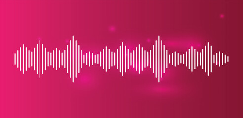 audio wave vector design sound wave digital equalizer concept on vibrant pink background