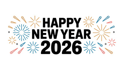 New Year's Celebration for 2026: A vibrant and colorful illustration conveys the excitement and anticipation of the upcoming year, accompanied by a joyous message to welcome the new beginning.