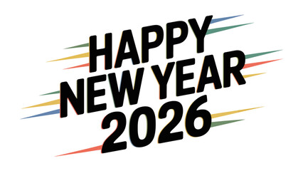 Happy New Year 2026: A vibrant and modern design for the upcoming New Year, radiating excitement and anticipation for the fresh start of 2026. 