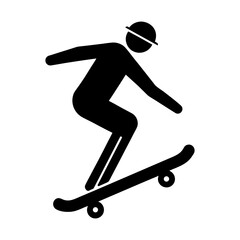 Obraz premium Skateboard Trick Icon Outline Vector on White.
