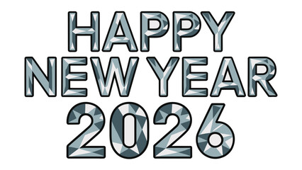 New Year's Eve 2026: A stylish and vibrant text art piece to welcome the upcoming year. It features a modern design and bold lettering that conveys a message of hope and optimism.