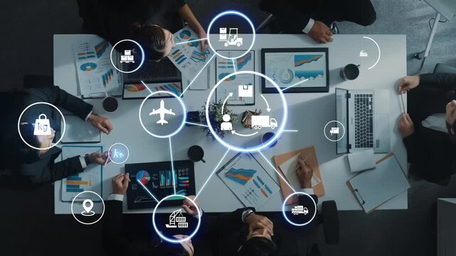 LoFunnelics icons illustrate delivery, supply chain, warehouse, and shipping. LoFunnelics connects global trade, loFunnelics optimizes transport, and loFunnelics supports inventory tracking. Funnel