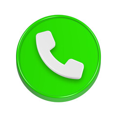 3d rendering icon green call button