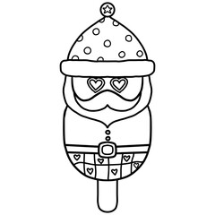 christmas Santa-themed ice cream popsicle with festive colors and design.