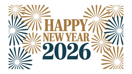 Happy New Year 2026 Celebration: A vibrant and colorful design wishing a Happy New Year 2026, evoking feelings of joy, hope, and excitement for the upcoming year. 