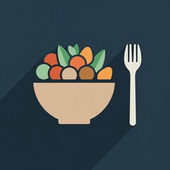 vector illustration of a plate with vegetables