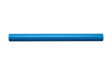 Blue plastic pipe segment isolated on a transparent background