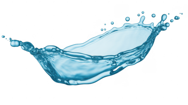 Blue Water Splash isolated on a transparent background