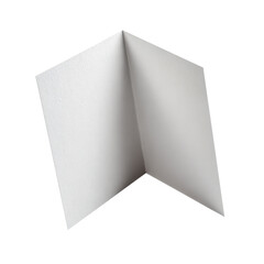 Blank folded greeting card isolated on transparent background