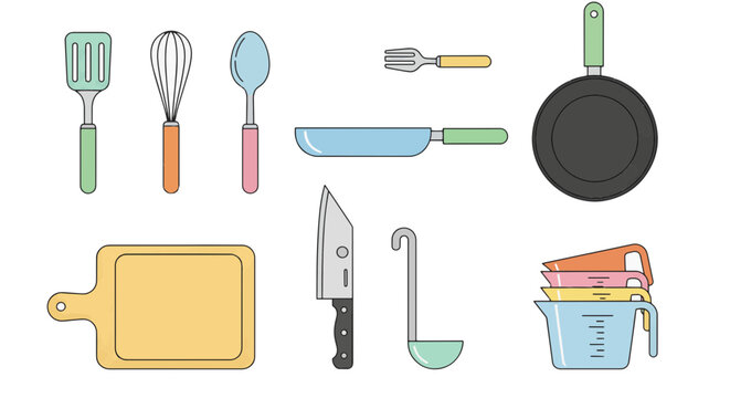 set of kitchen utensils