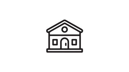 Simple house icon minimalist line art vector illustration isolated on white background for real estate or home design