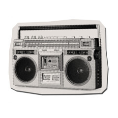 retro boombox radio cassette player