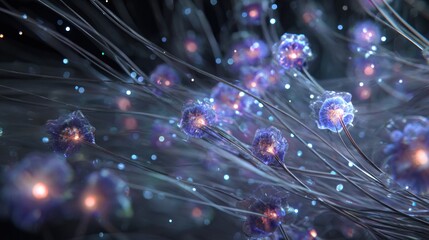 Abstract flowers with light trails