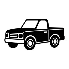 Fototapeta premium Flat Pickup Truck Graphic Isolated on White.
