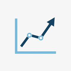 A line graph shows an upward trend with an arrow at the end.
