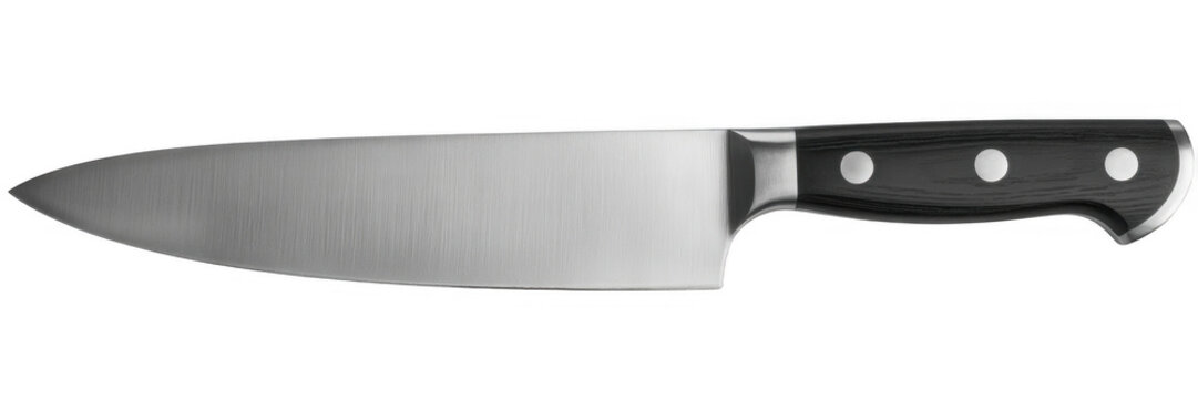 Chef knife with black handle isolated on a transparent background - Powered by Adobe