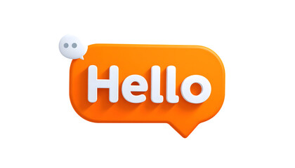 HELLO orange chat bubble icon