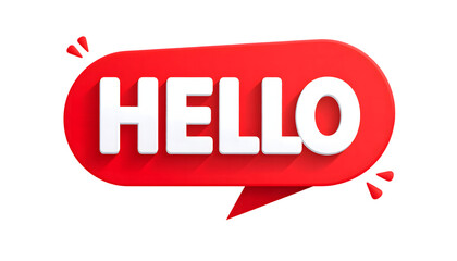 HELLO red chat bubble icon