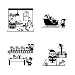 Set of vector icons featuring vintage locomotive transport and industrial construction vehicle silhouettes including trucks and cranes for travel and machine design symbols © Gladis