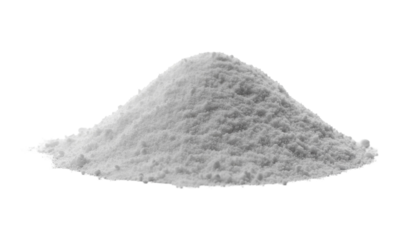 Heap of fine, powdery substance forming a small mound cutout