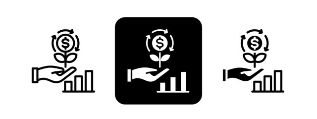 Roi Solid color and black line drawing vector illustration set