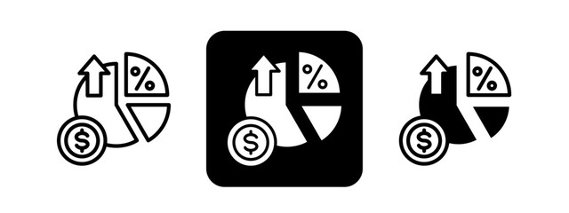 Margin Solid color and black line drawing vector illustration set