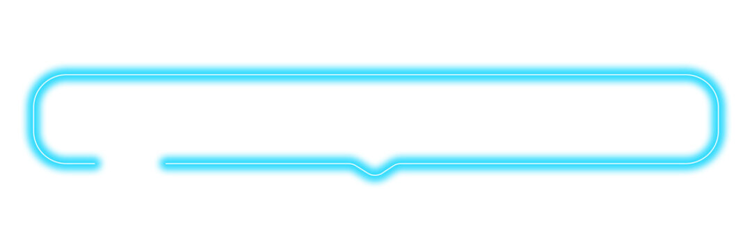 Rectangle message box chat frame neon cyan glow effect speech bubble