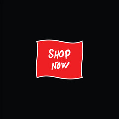 Shop now red call to action button for online sales and shopping