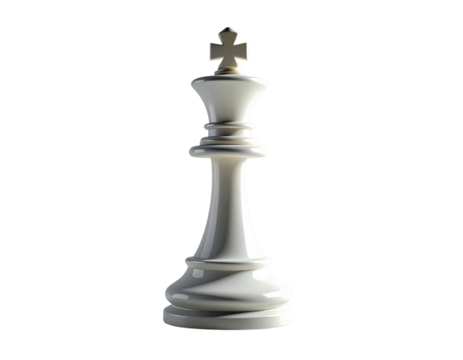 Elegant Royal White King Chess Icon for Strategy Concepts