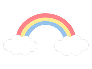 シンプルで可愛いカラフルな虹のイラスト