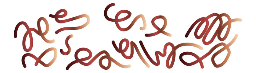 Abstract red and brown squiggly lines