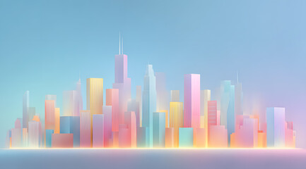 Colorful Urban Architecture Silhouettes