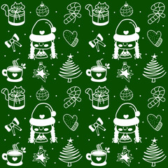 Merry Christmas seamless pattern background 