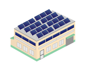 ソーラー発電　ソーラーパネルがのる工場