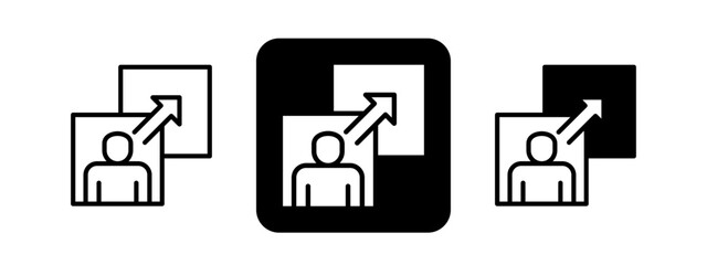 Exploration Solid color and black line drawing vector illustration set