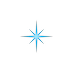 Fototapeta premium Blue Glowing Starburst Light Effect on Transparent Background