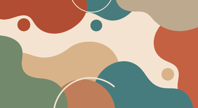 Abstract Art Design, Colorful Shapes, Contemporary Gallery, Digital Artwork, Modern Aesthetic, Top View, Creative Concept